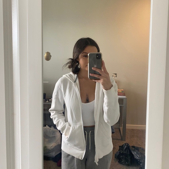Sweaters - white hoodie